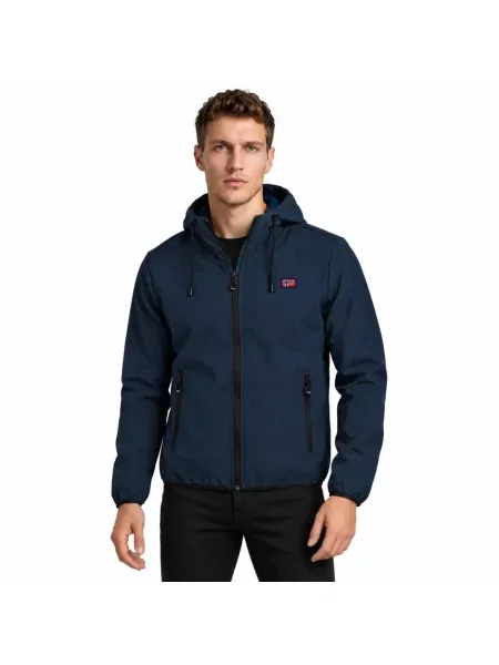 Kurtka turystyczna Softshell Norway wodoodporna niebieska