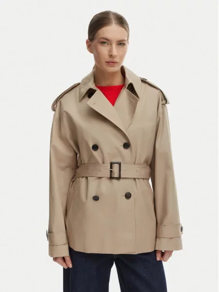 Trenčkot Tommy Hilfiger béžový