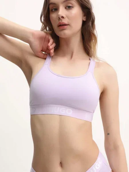 Сутиен HUGO лилаво с меланжов десен виолетово