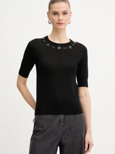 IBlues tricou din amestec de lână FRESIA negru