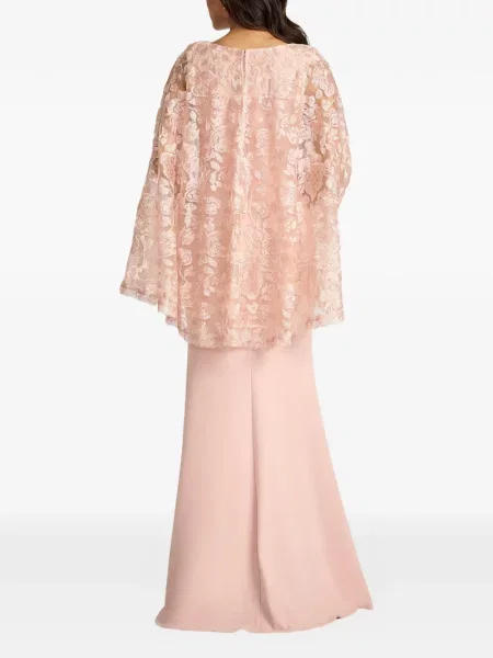 Sukienka Tadashi Shoji w kwiatki koronkowa garniturowa różowa