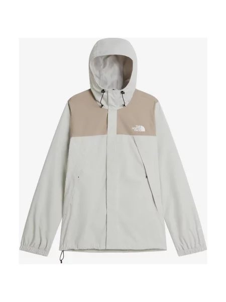 Cienka kurtka z kapturem damska The North Face Antora szarobeżowy M biały