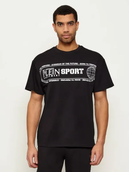Plein Sport Tricou Logo Lettering negru