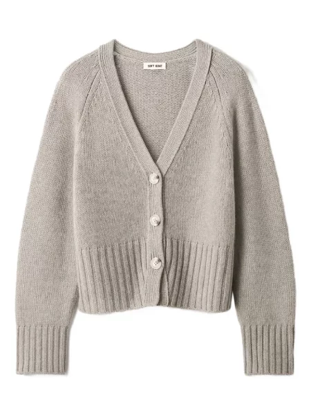 Cardigan Soft Goat din cașmir cu decolteu în V gri