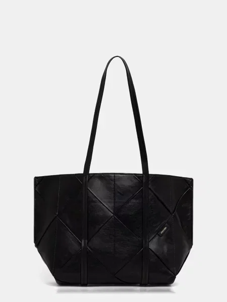Geantă Calvin Klein Woven Medium Carryall negru