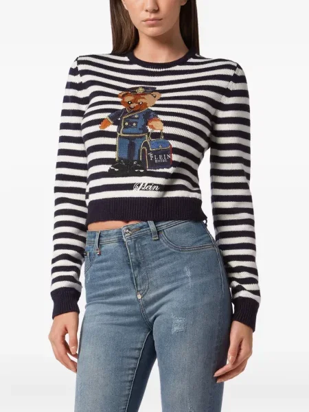 Pulover Philipp Plein din jacard teddy albastru