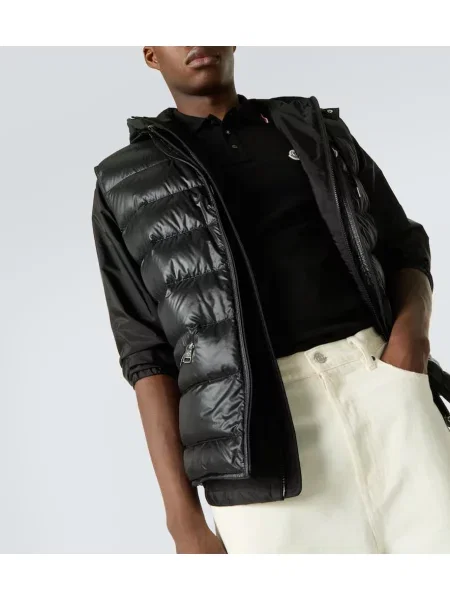 Polo Moncler din jerseu negru