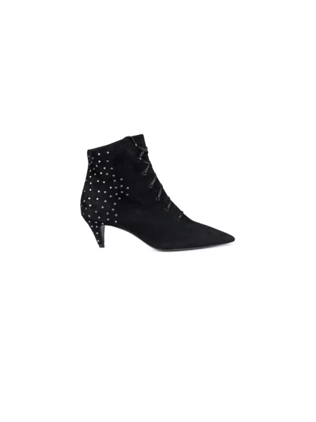 Buty do kostki Saint Laurent zamszowe czarne