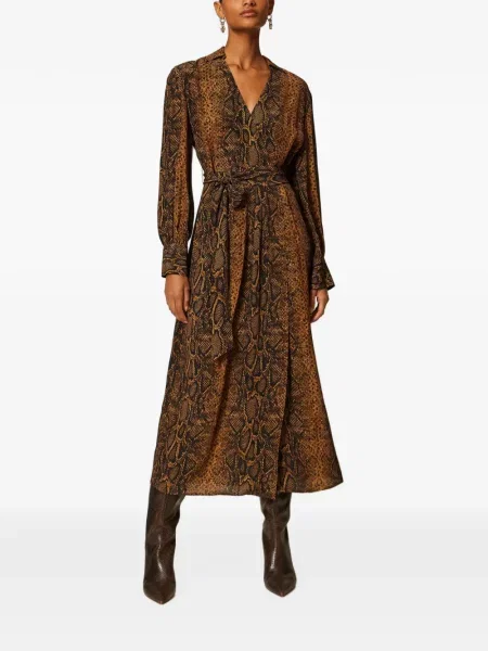 Lung rochie Twinset cu imagine maro