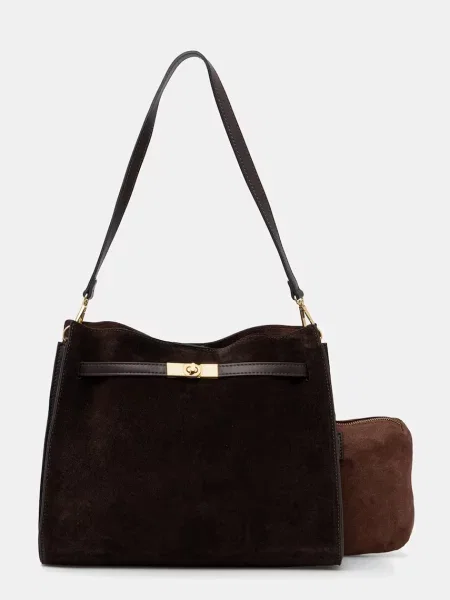 Answear.LAB geantă pentru femei din piele întoarsă maro