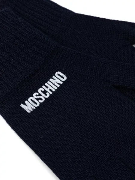 Mănuși Moschino cu autograf albastru