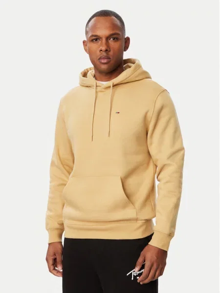 Tommy Jeans dukserica sa kapuljačom muška s pamukom bež
