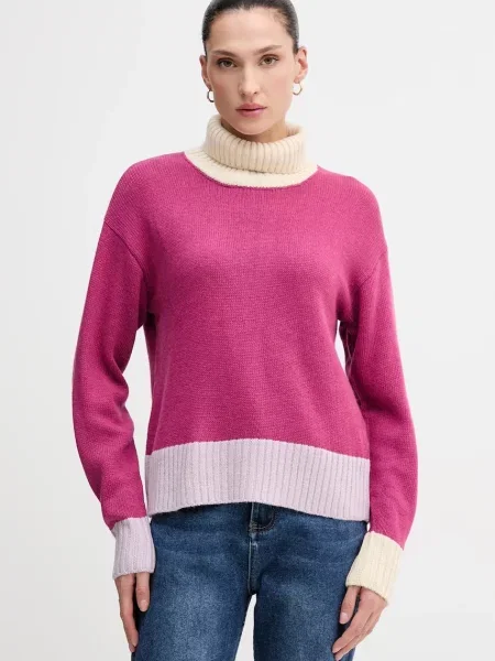 Светр із додаванням вовни United Colors of Benetton гольф рожевий