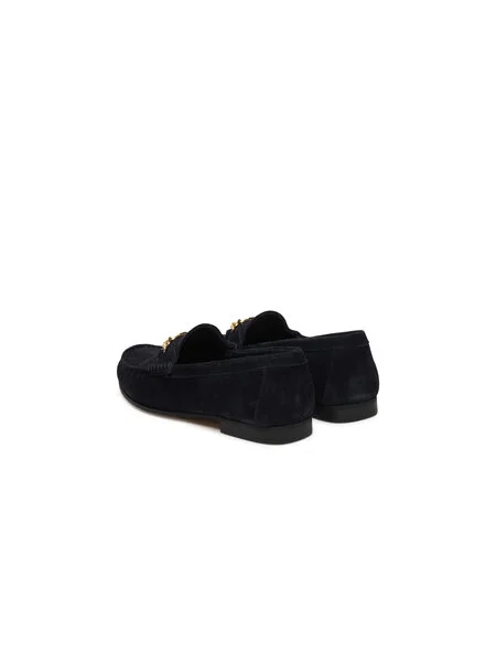 Tommy Hilfiger Mokasíny Th Chain Suede Loafer Tmavomodrá