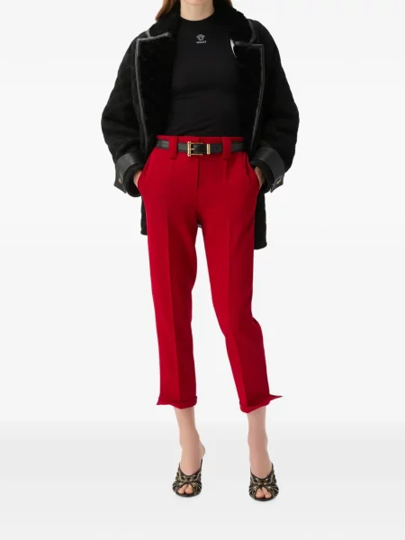 Pantaloni Versace de lână roșu