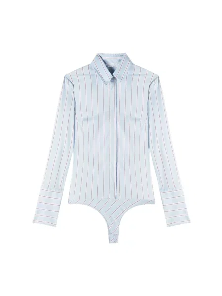 Koszula Patrizia Pepe w paski z długim rękawem niebieska