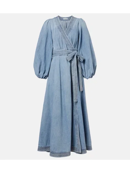Rochie din denim Zimmermann plic albastru