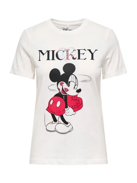 ONLY Tricou ONLMICKEY sângeriu / negru alb