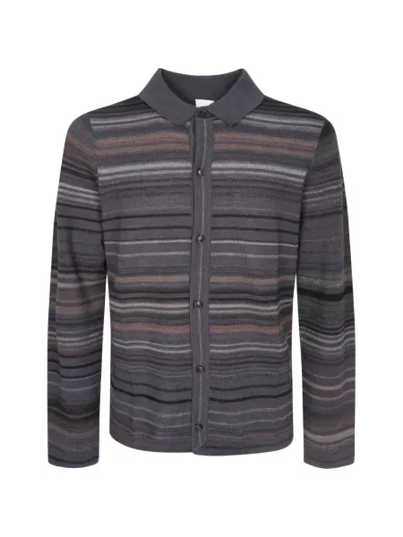 Cardigan Paul Smith de lână cu dungi gri