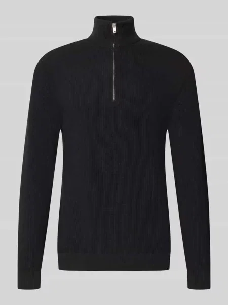 Sweter o kroju regular fit z czystej bawełny model TONY' Only & Sons czarny