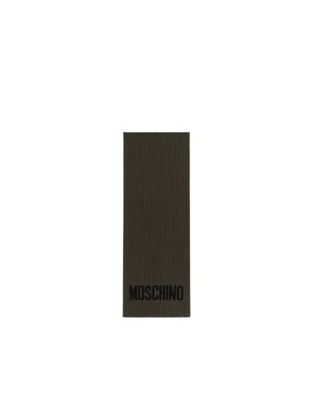 Szal Moschino z logo brązowa