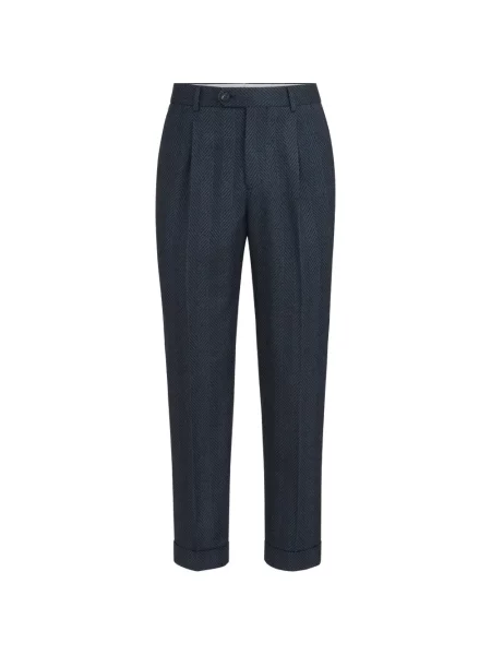 Pantaloni Brunello Cucinelli de mătase albastru