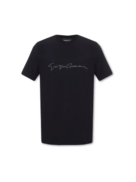 Koszulka Giorgio Armani z logo czarna