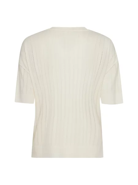 MOS MOSH Koszulka MMSwann Kobiety Sztuczne włókno biały jednolity M beżowa