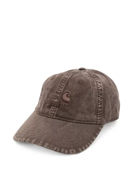Haftowana czapka z daszkiem Carhartt Wip brązowa
