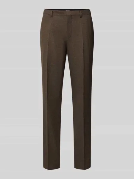 Spodnie biznesowe o kroju slim fit z zakładką w pasie Hugo