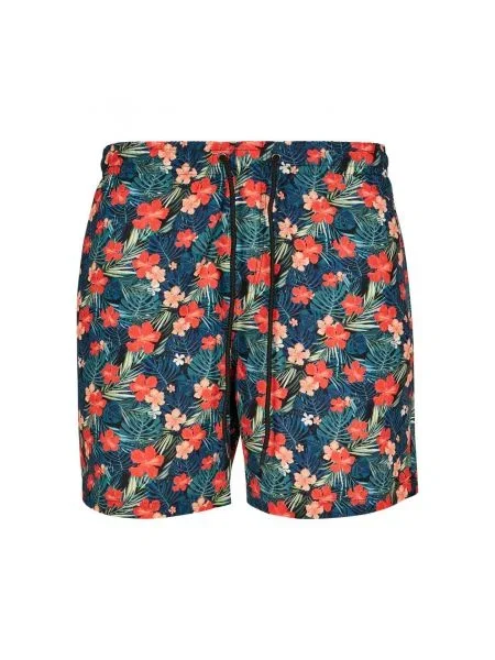 Plavalne hlačke Urban Classics s tropskim vzorcem siva