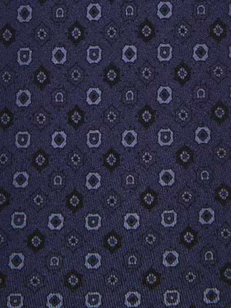 Cravată Ferragamo cu imprimeu geometric albastru
