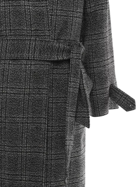 Palton Balenciaga în carouri negru