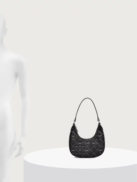 Zadig&Voltaire Bőr hobo táska Z NIGHT OUT fekete