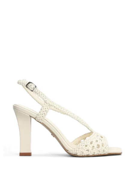 Sandale Lola Cruz slingback țesuți alb