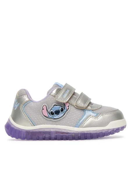 Sneakersy Geox B Lightyloo Girl Strieborná