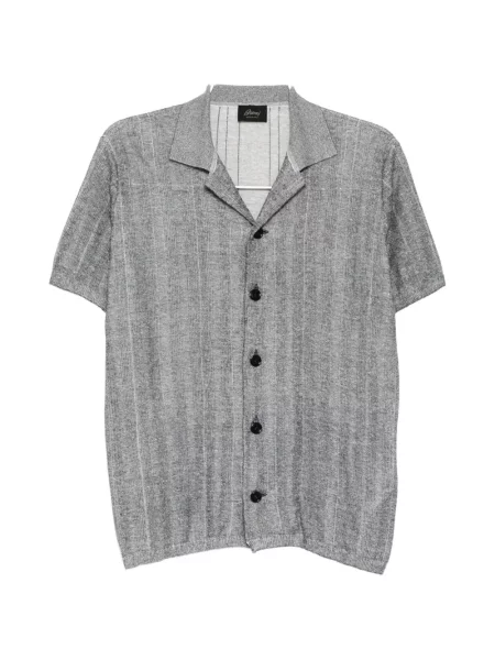 Tricou polo Brioni tricotate gri