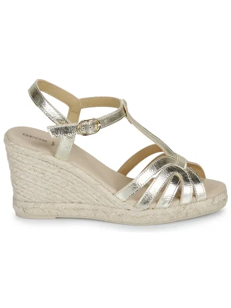 Geox espadrile de piele D GELSA pana auriu
