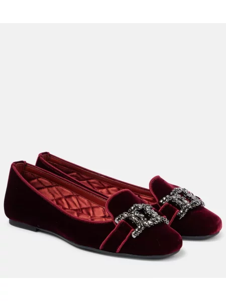 Balerini Tod's de catifea bordo