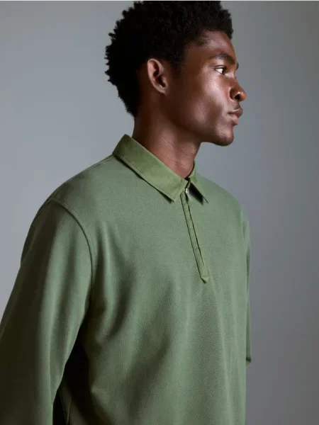 Reserved Tricou polo comfort fit verde-oliv verde