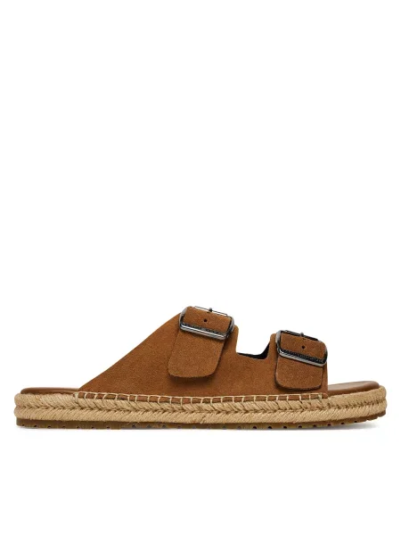 Espadrile Tommy Hilfiger Flex Jutte Hilfiger Suede Sandal rjava