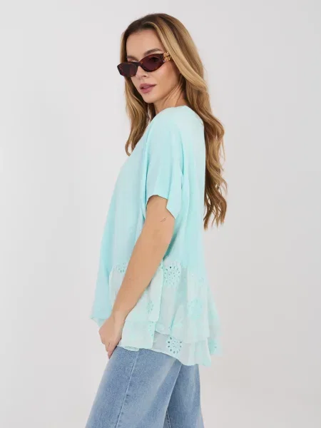 Bluză Italy Moda cu mâneci scurte scurtă