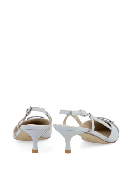 Kožené lodičky Marccain s otevřenou patou modré