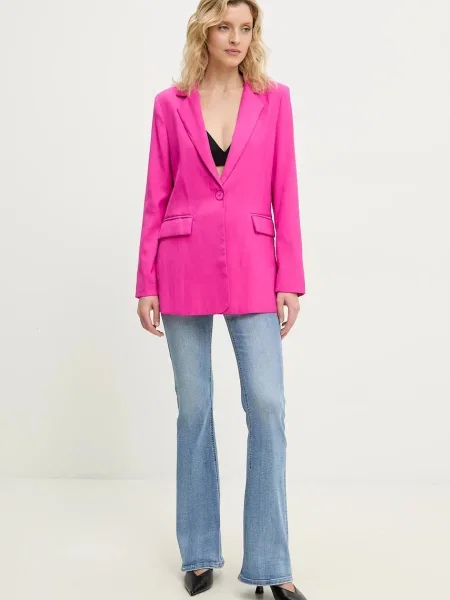 Піджак Answear Lab однобортний однотонна рожевий