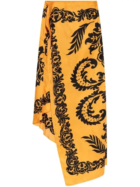 Fustă Etro cu model floral cu imagine portocaliu