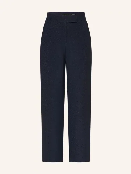 Ted Baker Kalhoty Marlene Floxat Z Bouclé S Třpytivou Přízí tmavě modrá