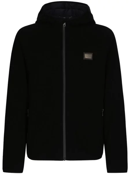 Geacă Dolce & Gabbana cu glugă negru