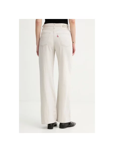 Levi's jeansy wide leg RIBCAGE WIDE LEG beżowe