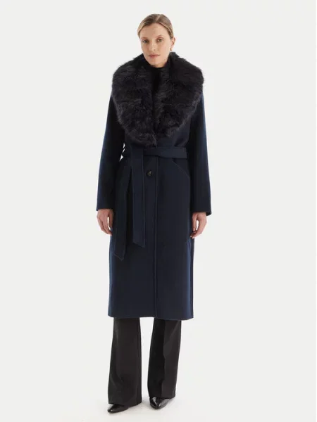 Шерстяное пальто Michael Michael Kors синее