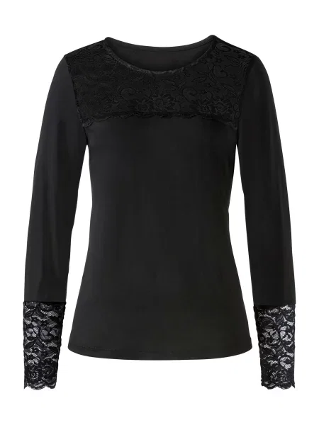 Heine Tricou Spitzen' negru